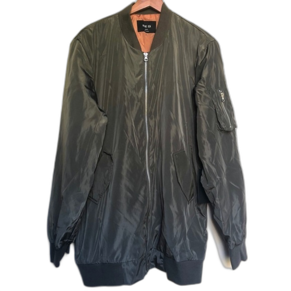 Active USA Olive Bomber Jacket NWT Size Medium Oversized Coastal